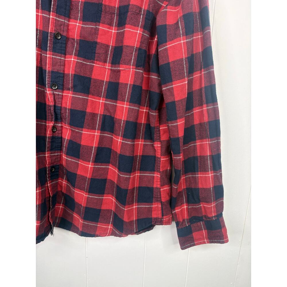 ❣️5/$25 Goodfellow Red Plaid Button Up Shirt Large Flannel Standard Fit - Picture 4 of 7